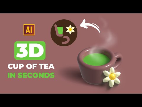 HOW TO MAKE 3D CUP OF TEA IN SECONDS IN ADOBE ILLUSTRATOR