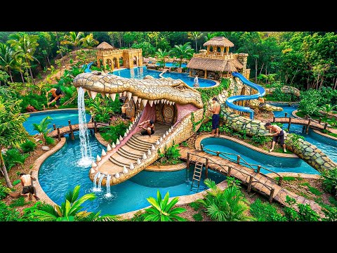150 Days Building a Mosasaurus Dinosaur–Shaped Pool Complex with Luxury Living Space Inside Its Body