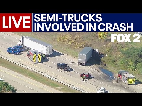 LIVE: Multiple semi-trucks involved in highway crash outside Metro Detroit