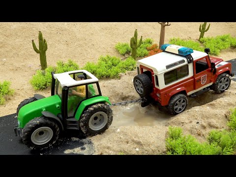 Tractor Rescue Car in Mud | Construction Vehicles Making Sand Road New | Toy Car Story | BIBO TOYS