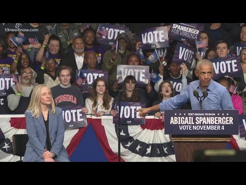 Former President Barack Obama rallies with Abigail Spanberger in Norfolk on Saturday