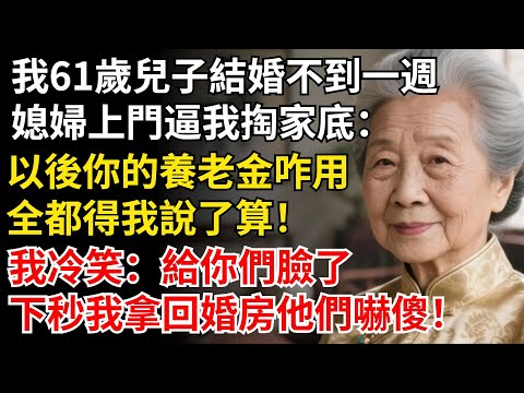 我61歲兒子結婚不到一周，媳婦上門逼我掏家底：以後你的養老金咋用，全都得我說了算，下秒我拿回婚房他們嚇傻！#晚年生活#中老年生活#為人處世#生活經驗#情感故事#幸福人生#上了年紀該明白的事