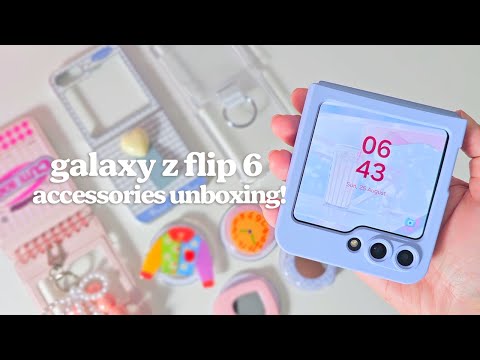Samsung Galaxy z flip6 accessories unboxing💜aesthetic decor💜갤럭시 플립6악세서리 언박싱
