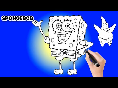 SpongeBob und Patrick Stern zeichnen und ausmalen 🌊 | Lustiges Cartoon-Malvideo für Kinder