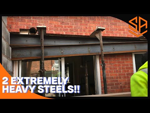 HOW TO .... INSTALL 2 HUGE RSJ STEEL BEAMS...EXTENSION BUILD PART 8