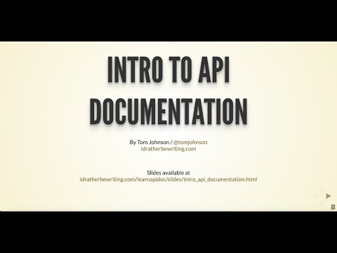 Intro to API documentation