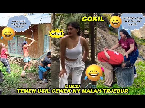 LUCU TEMEN  USIL CEWEK MALAH TERJEBUR !!! DRAMA KOMEDI LUCU