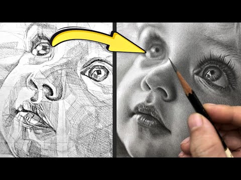 “Beginner to Pro✏️ Portrait Drawing | Graphite Pencil 14 Steps in 14 Minutes!"