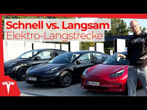 TESLA auf Langstrecke: Besser langsam fahren oder schnell mit mehreren Stops?