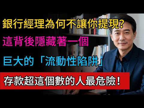 為什麼銀行經理不讓你提現？這背後隱藏著一個巨大的「流動性陷阱」！存款超過這個數的人最危險！#金融危機 #銀行存款 #流動性風險 #健康之道