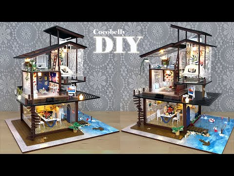 Valencia Beach House DIY Miniature Dollhouse Crafts Summer Fun Time Relaxing Satisfying Video