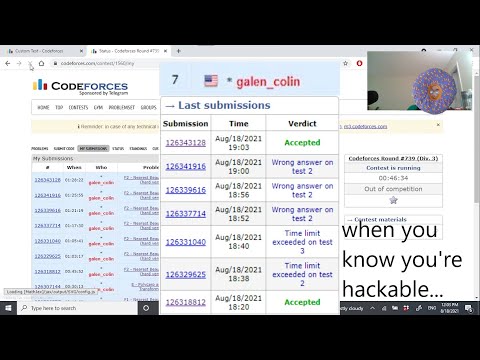 Hacking... myself? | Codeforces Round 739 - All Solutions (A-F2) + Screencast