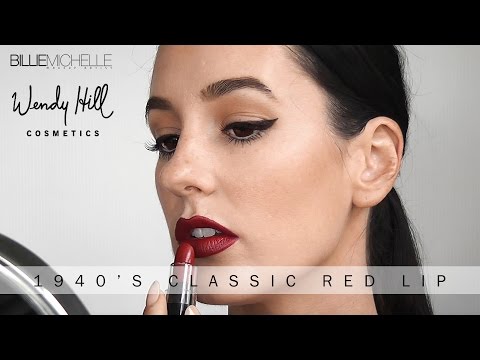 1940s Classic Red Lip Makeup Tutorial Wendy Hill Cosmetic Billie Michelle MUA