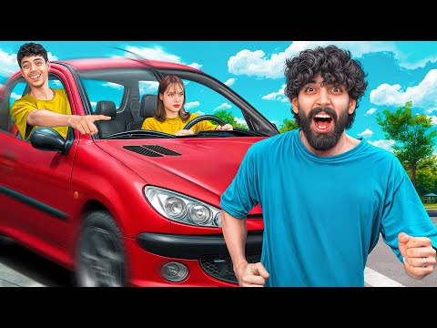 به زنم رانندگی یاد دادم (نزدیک بود تصادف کنیم!)🤣🚗