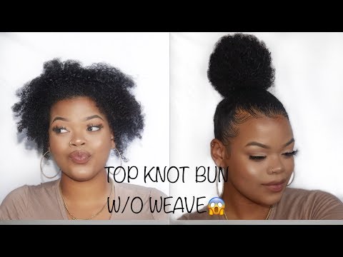 Top Knot Bun on Short Natural Hair | Safiya Bae