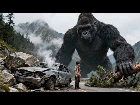 Boy survives crash—saved by a towering gorilla; kid and ape become blood brothers!