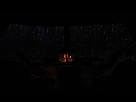 Cozy Rain on Window: Thunderstorm & Warm Fireplace | Deep Sleep, Study, and Relaxation Sounds, ASMR