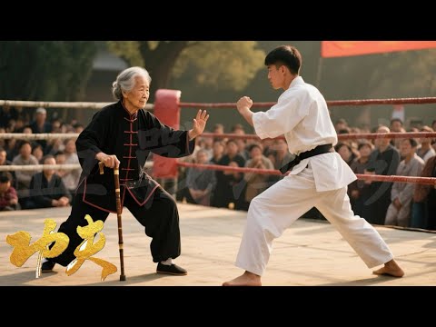 An 80 years old woman is despised by a young man, not knowing her kung fu easily takes him down.