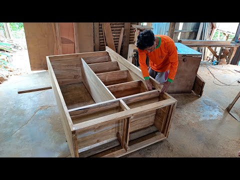 Inspirasi membuat lemari minimalis kayu jati pintu geser finising bronw