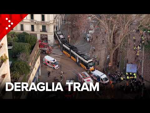 Tram derails in Milan, killing two and injuring several. Witness: "A tremendous bang."
