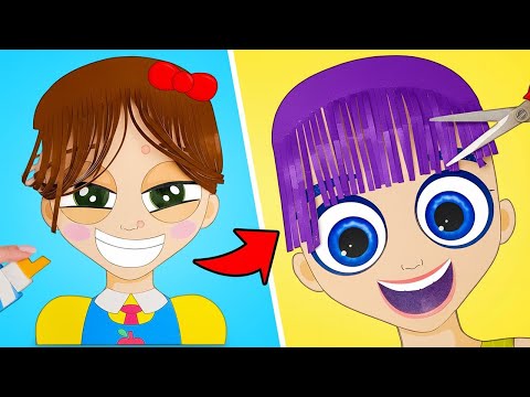Sammy the Stylist! ✂️💄 Hilarious Hair & Makeup Makeovers + Crazy Paper Doll Transformations