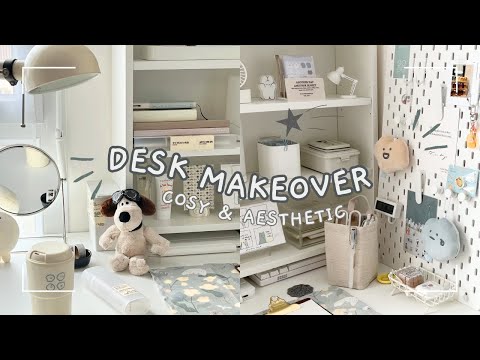 desk makeover ♥︎ | aesthetic, cosy & minimalist ✨