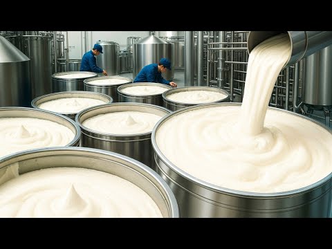 Como se fabrica el YOGURT 🍶 Increíble procesamiento en MEGA FÁBRICA