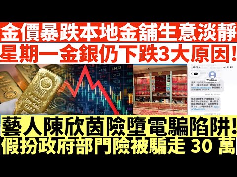金價暴跌本地金舖生意淡靜|星期一金銀仍下跌3大原因!|藝人陳欣茵險墮電騙陷阱!|假扮政府部門險被騙走30萬|井仔點睇 #黃金暴跌 #白銀暴跌 #黃金特朗普 #E奶前J2女神陳欣茵墮電騙陷阱