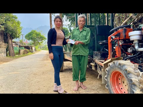 Female mechanic: repairing and restoring a tractor for her elderly neighbor.