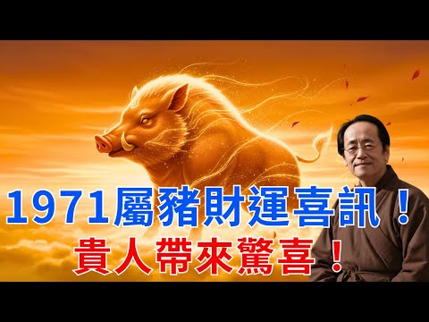 福氣預告1971屬豬｜財運喜訊即將降臨！貴人來時務必接住！