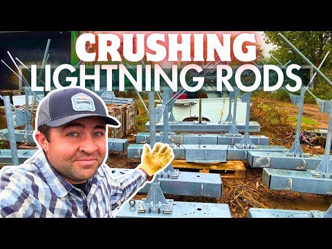Crushing Huge LIGHTNING RODS During a Storm! (Factory Cleanup)