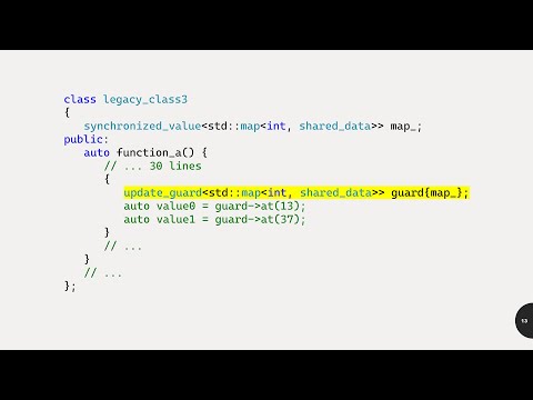 Lightning Talk: Thread Safety With synchronized_value in C++ - Jørgen Fogh - CppCon 2023