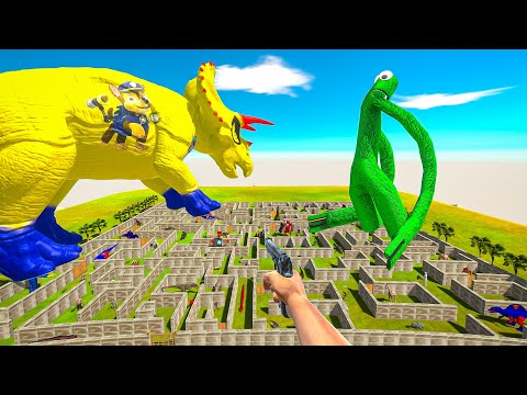 FPS AVATAR SAVE PAW PATROL TRICERATOPS FROM RAINBOW FRIENDS GREEN BATTLE MAZE TRAP - ARBS