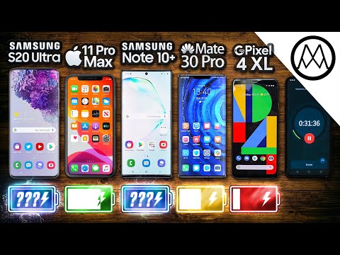Samsung S20 Ultra vs iPhone 11 Pro Max / Note 10 Plus / Huawei Mate 30 Pro Battery Test