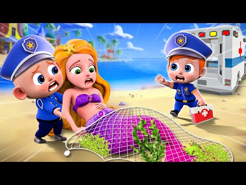 Policía Rescata a Una Sirena | Canción de la Policía | Canciones infantiles para Niños | Little PIB