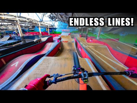Riding ALL Jumps at World’s BIGGEST Indoor Bike Park!