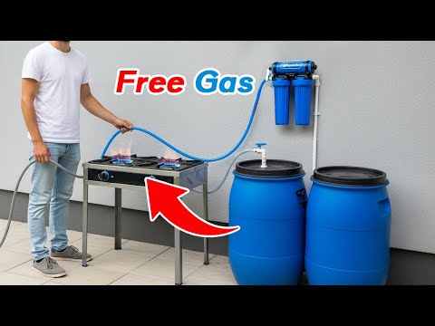 No More Gas Cylinders! How I Get Free Gas All Year Long Using Two Blue Barrels + PVC Pipes