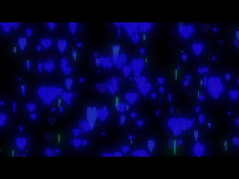 Flying Black and Blue Y2k Neon LED Lights Heart Background || 1 Hour Looped HD
