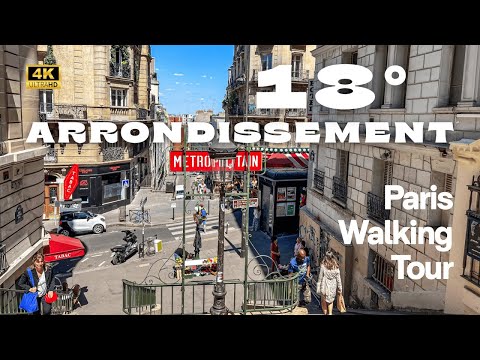 [4K] The UNTOURISTY Side of Paris' 18th Arrondissement: Walk Tour behind Montmartre