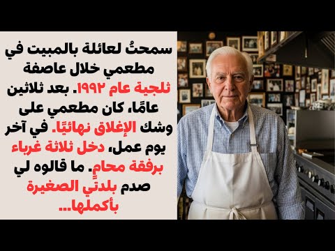 قصة جميلة :سمحت لهم بالنوم في مطعمي عام 1992 وبعد 30 عامًا ظهروا في اليوم الذي كنت أغلقه فيه إلى ..