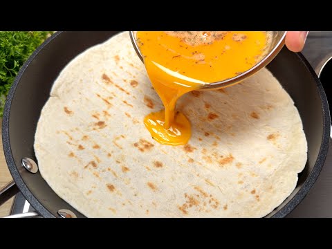 Tastier than pizza, pour the eggs over the tortilla… quick and easy to cook # 344