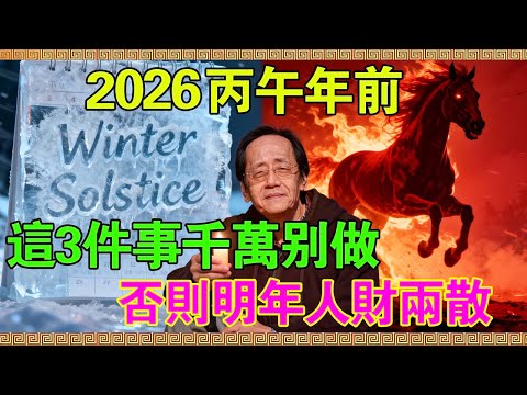 2026赤馬紅羊大劫將至！倪海廈預言警告：今年冬至絕不是普通日子，做錯這3件事，明年神仙也難救！#倪海廈 #冬至 #赤馬紅羊劫 #中醫養生 #經方 #2026預言 #流年運勢