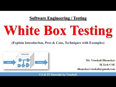 SE 42 : White Box Testing | Techniques with Examples   #softwaretesting @csittutorialsbyvrushali