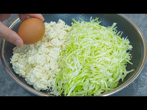 Cabbage, tofu with eggs is better than meat! Simple and very tasty breakfast! Cabbage recipes