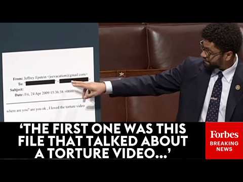 Maxwell Frost Shows Redacted Epstein Files On House Floor, Alleges DOJ 'Scrubbed' Some Files