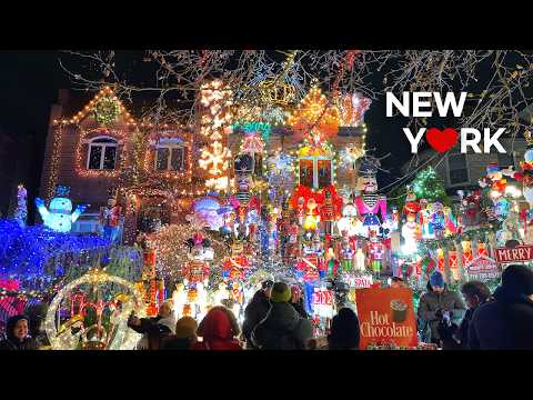 [4K]🇺🇸 2025 Dyker Heights Christmas Lights Walking Tour | Brooklyn, NYC 🎁🎅💂‍♂️🎄🌟