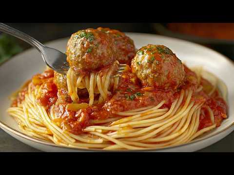 You'll love these meatballs in a tomato sauce served with pasta! The simplest recipe for dinner!