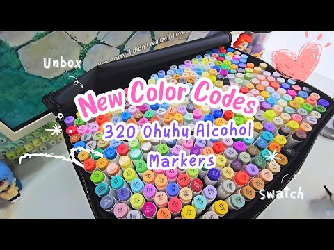 New Codes + Ohuhu Honolulu B | Unboxing, Swatching & Organizing All 320 Ohuhu Markers ✨️📦🖍