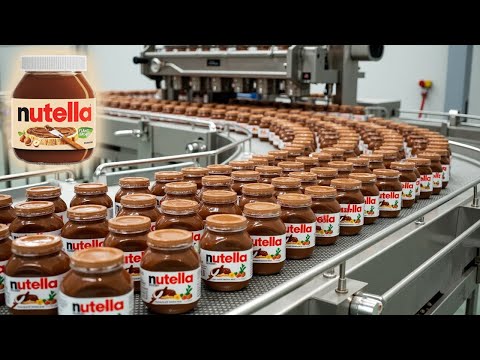 How Nutella is Made in the Factory? Mass Production of Chocolate Spread with Advanced Machinery.