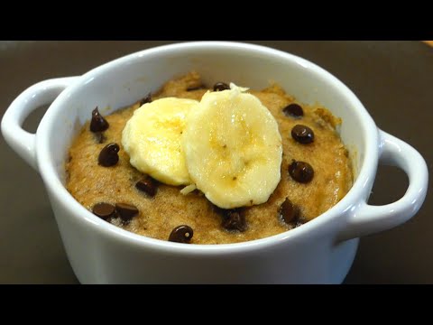 Eggless BANANA Mug Cake | Microwave banana chocolate chip cake in a mug
